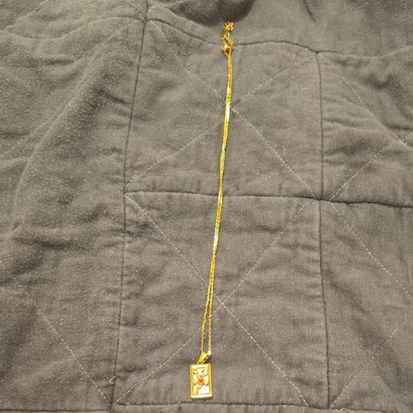 Gold and Red Tarot Card Pendant Necklace - Picture 3 of 6